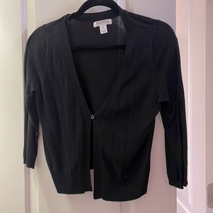 Maternity 3/4 sleeve black cardigan. Size Medium.